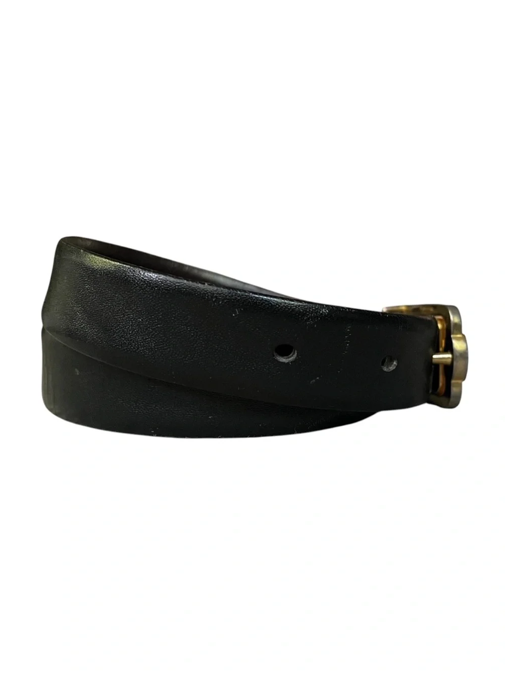Vintage Christian Dior Reversible Black/Brown Belt w/Gold-Tone Buckle